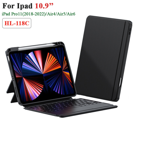 Bàn phím bluetooth kèm bao da cho iPad Pro11(2018-2022) Air4 Air5 Air6 10.9 HL-118C