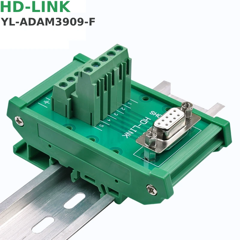 Đầu nối DB9 đực cái gắn thanh ray DIN terminal block HD-Link YL-Adam3909-M/F - Phụ Kiện Điện Tử Việt Nam Đầu nối DB9 gắn thanh ray DIN terminal block HD-Link YL-Adam3909