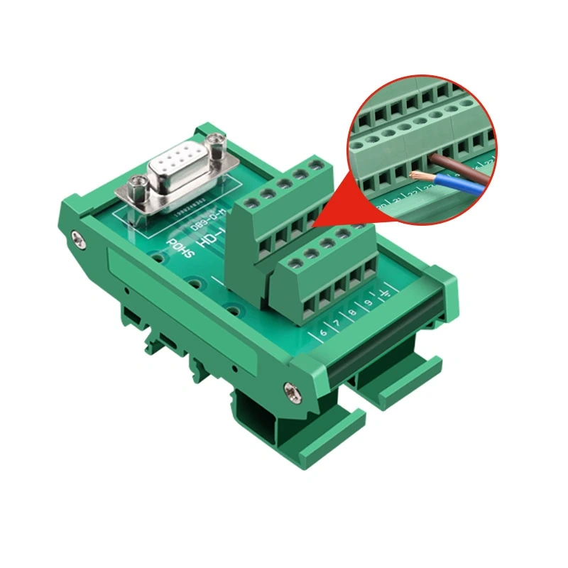 Đầu nối DB9 đực cái gắn thanh ray DIN terminal block HD-Link YL-Adam3909-M/F - Phụ Kiện Điện Tử Việt Nam Đầu nối DB9 gắn thanh ray DIN terminal block HD-Link YL-Adam3909