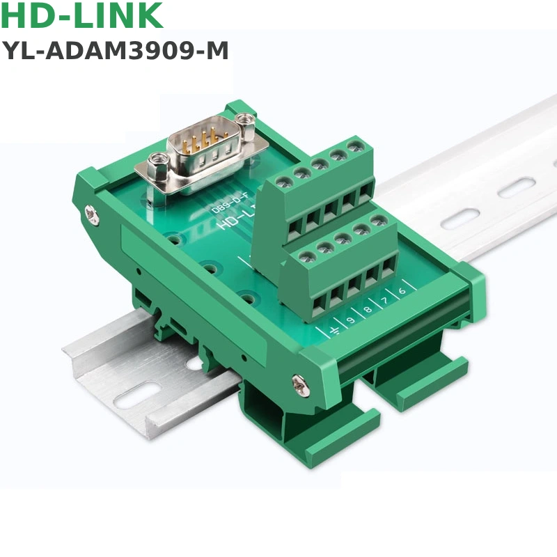 Đầu nối DB9 đực cái gắn thanh ray DIN terminal block HD-Link YL-Adam3909-M/F - Phụ Kiện Điện Tử Việt Nam Đầu nối DB9 gắn thanh ray DIN terminal block HD-Link YL-Adam3909