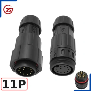 Đầu khớp nối dây điện, dây điều khiển chống nước IP68 ZSJ-M19-MFS-11P chân hàn ~ Kiểu dáng: 11 chân