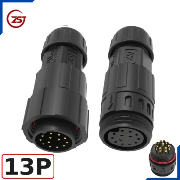Đầu khớp nối dây điện, dây điều khiển chống nước IP68 ZSJ-M19-MFS-13P chân hàn ~ Kiểu dáng: 13 chân