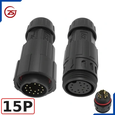 Đầu khớp nối dây điện, dây điều khiển chống nước IP68 ZSJ-M19-MFS-15P chân hàn ~ Kiểu dáng: 15 chân