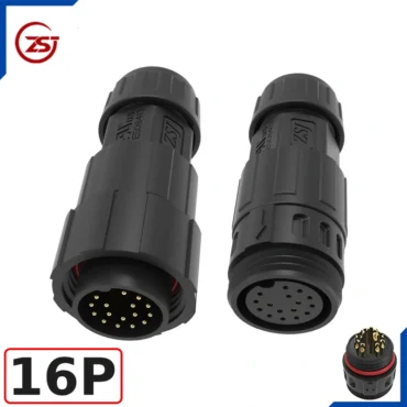 Đầu khớp nối dây điện, dây điều khiển chống nước IP68 ZSJ-M19-MFS-16P chân hàn ~ Kiểu dáng: 16 chân