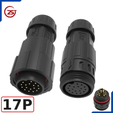 Đầu khớp nối dây điện, dây điều khiển chống nước IP68 ZSJ-M19-MFS-17P chân hàn ~ Kiểu dáng: 17 chân