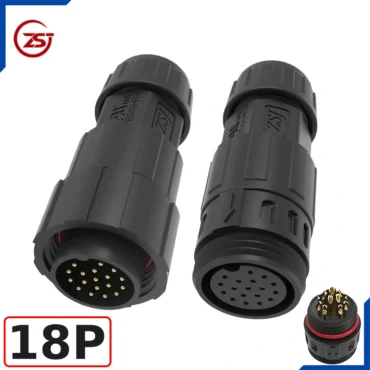 Đầu khớp nối dây điện, dây điều khiển chống nước IP68 ZSJ-M19-MFS-18P chân hàn ~ Kiểu dáng: 18 chân