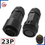 Đầu nối dây điện, dây điều khiển chống nước IP68 ZSJ M25-MFS loại chân hàn - 23 chân