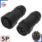 Đầu nối dây điện, dây điều khiển chống nước IP68 ZSJ M25-MFS loại chân hàn - 5 chân