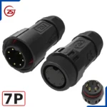 Đầu nối dây điện, dây điều khiển chống nước IP68 ZSJ M25-MFS loại chân hàn - 7 chân