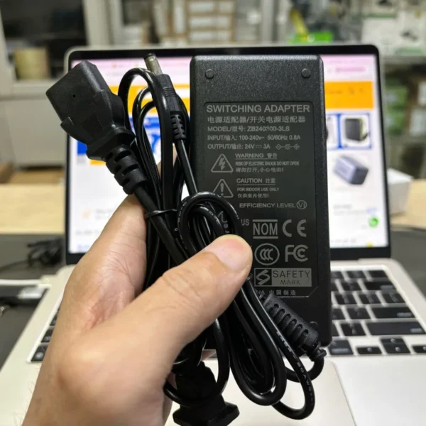 Nguồn DC Adapter 24V-3A ZB240300-3LS, chân cắm DC 5.5x2.5mm
