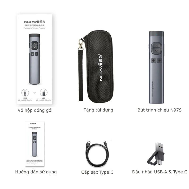 Bút trình chiếu Bluetooth Laser kỹ thuật số cho màn hình LED Norwii N97S-R laser màu đỏ (Sao chép) - Phụ Kiện Điện Tử Việt Nam