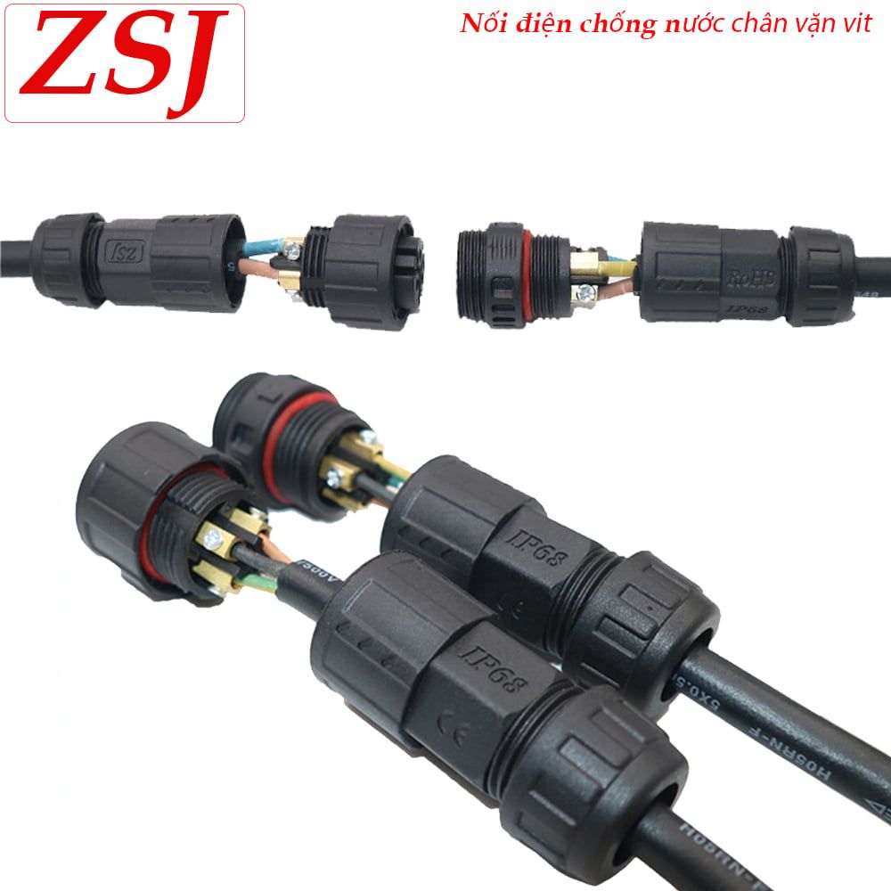 Đầu nối dây điện ngoài trời kháng nước M19 2,3,4,5 lõi