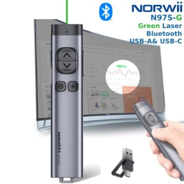 Bút trình chiếu Bluetooth dùng cho màn hình led Norwii N97S-G laser màu xanh - Phụ Kiện Điện Tử Việt Nam
