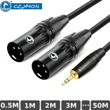 Cáp âm thanh DIY 3.5mm ra 2 Canon XLR Male CZXYON