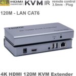 Bộ kéo dài HDMI qua cáp mạng có cổng USB 120m -  4K 120M KVM Extender - 4K 120M HDMI KVM Extender