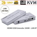 Bộ kéo dài HDMI qua cáp mạng có cổng USB 120m -  4K 120M KVM Extender - 200m HDMI KVM IP Extender